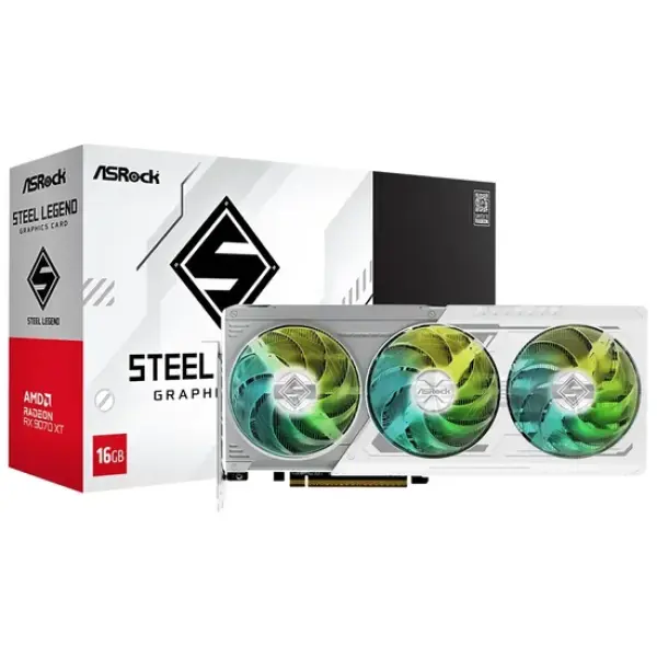 Placa de Vídeo Asrock Radeon RX9070 XT Steel Legend 16GB GDDR6 PCI-Express
